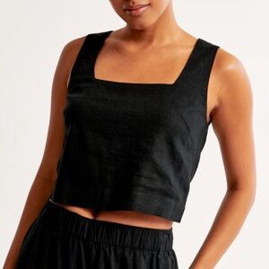 A&F Linen Blend Square Neck Top